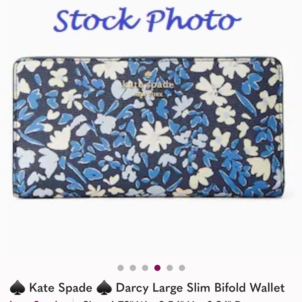 Kate Spade Blue and White Floral Wallet